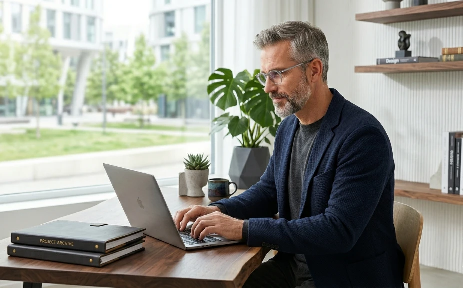 CV for career changers — professional rewriting CV for new career direction at desk
