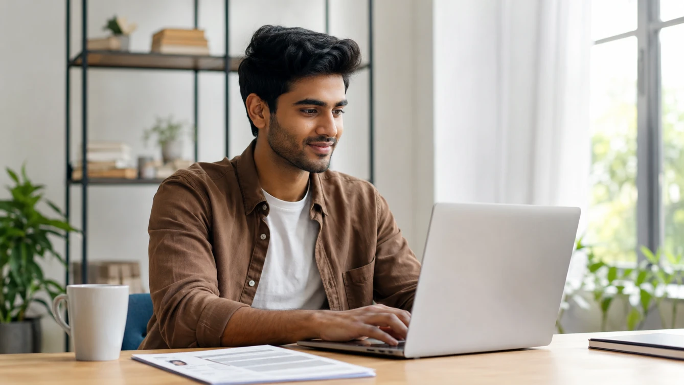 CV for graduates — young graduate writing CV on laptop after university