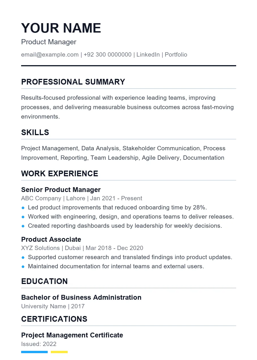 ATS Clean CV template preview