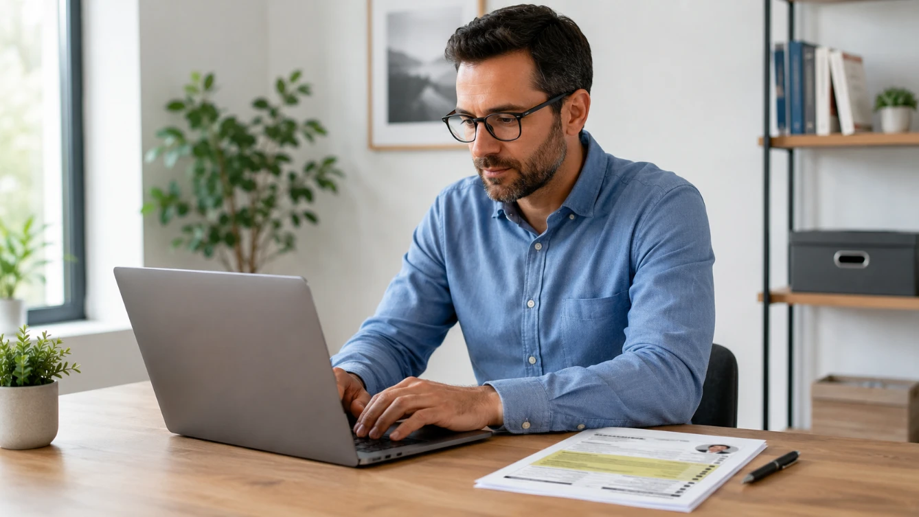 How to write a CV summary — professional writing a personal statement on a laptop