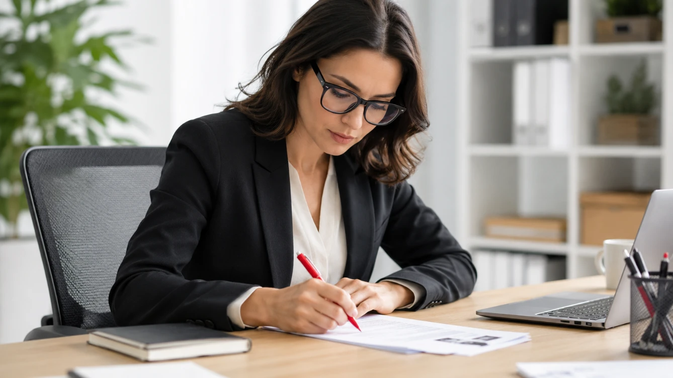 CV mistakes to avoid — professional reviewing CV document with red pen corrections