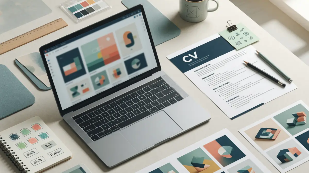 Professional CV writing workspace for a guide about graphic designer CV Pakistan