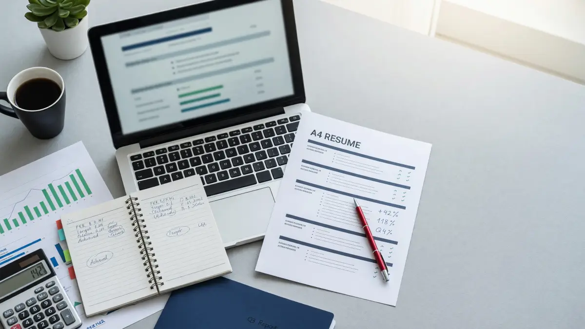 Professional CV writing workspace for a guide about sales manager CV Pakistan