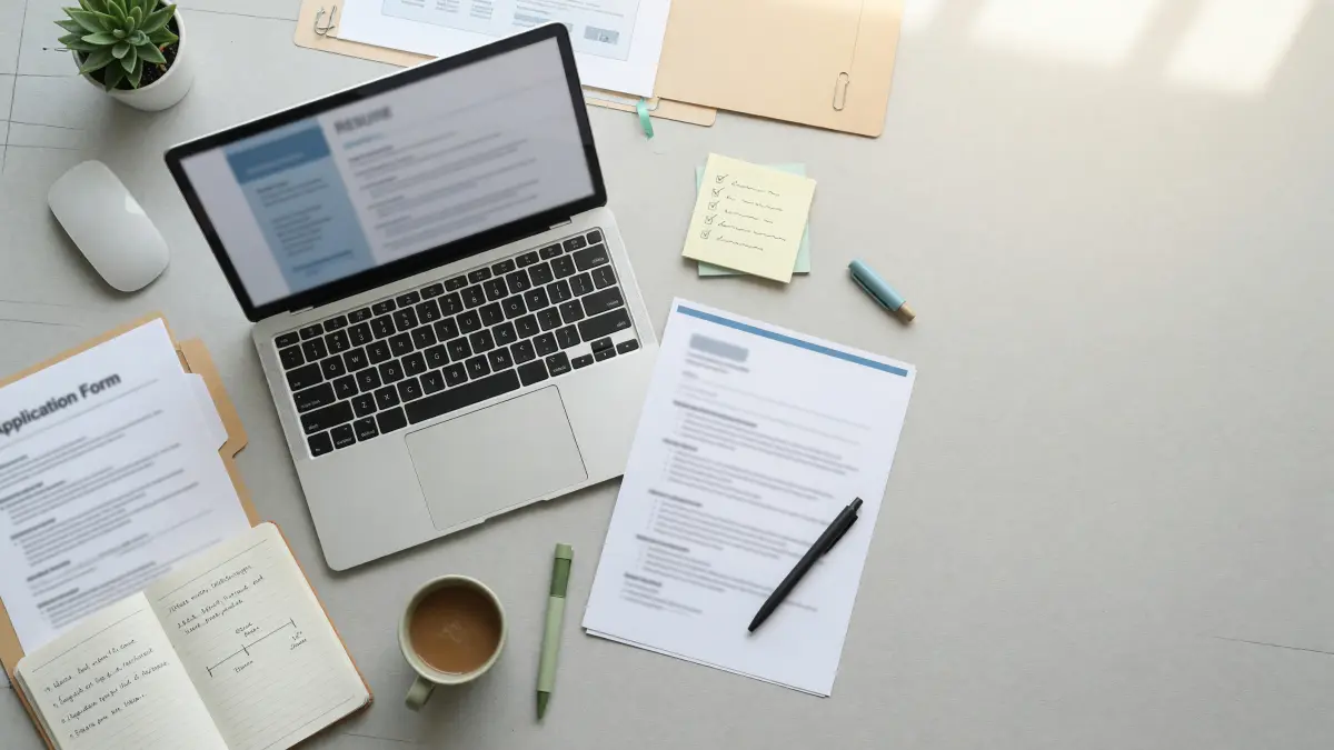 Professional CV writing workspace for a guide about Zety vs free CV maker